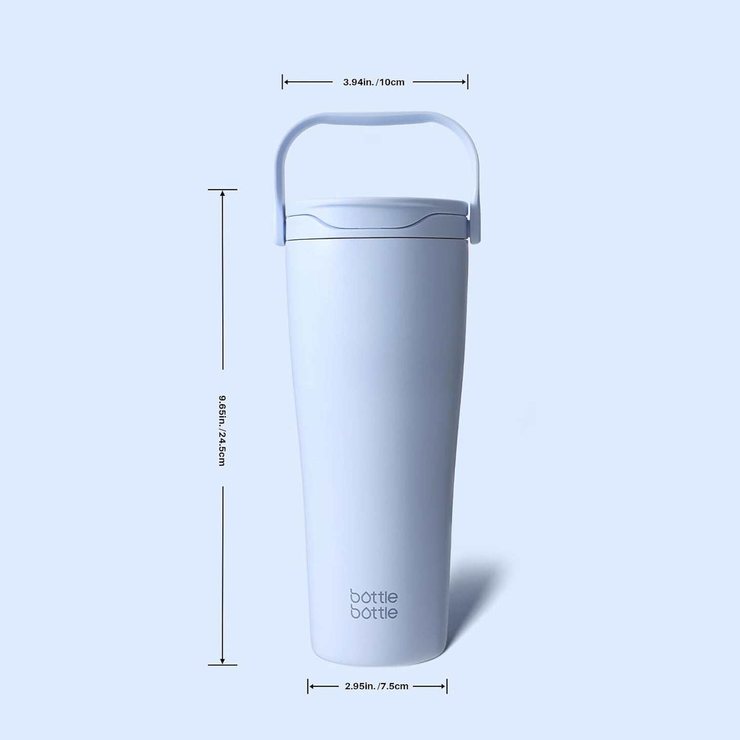 BOTTLE BOTTLE Insulated Tumbler - 30oz Stainless Steel Water Bottle with Handle & Straw Lid | BPA-Free, Leak-Proof, Perfect for Hot & Cold Drinks (Blue)