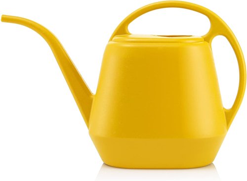 Fasmov 1-Gallon Plastic Watering Can - Durable Yellow Design for Easy Plant Care