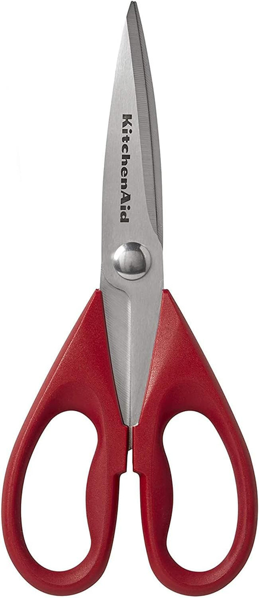 KitchenAid Kitchen Shears - Durable Stainless Steel Scissors with Soft Grip Handle, 8.72 Inch, Red