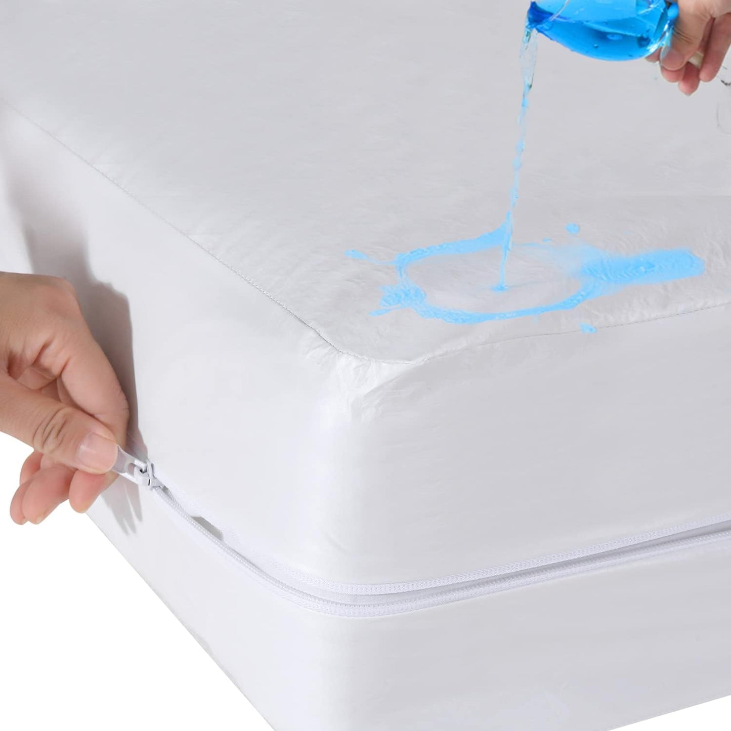 Skiennix Full Size Mattress Protector - Waterproof Zippered Cover for Kids & Pets | Fits 6-9 Inch Depth