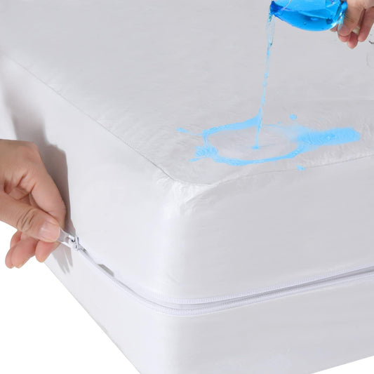 Skiennix Full Size Mattress Protector - Waterproof Zippered Cover for Kids & Pets | Fits 6-9 Inch Depth