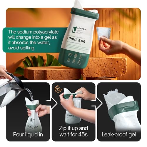 Disposable Urine Bag 12/24 PCS 800ML - Portable Urinal & Female Urinal for Travel, Leak-Proof Emergency Toilet Solution, Unisex Pee Bags for Men, Women, Camping, Traffic Jams, Kids - Compact