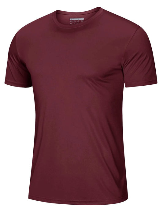 MAGCOMSEN Short Sleeve T Shirt Men UV Protection Moisture Wicking T Shirts Quick Dry Active Shirts Crew Neck T Shirts Wine