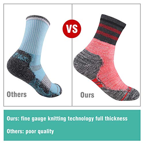FEIDEER Women's Hiking Walking Running Socks, Multi-Pack Outdoor Recreation Socks Wicking Cushion Crew Socks