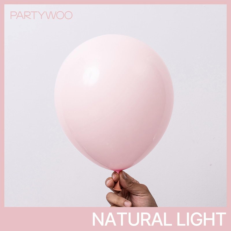 PartyWoo Pale Pink Balloons 100pcs 12 Inch Light Pastel Baby Pink Latex Helium Balloons for Birthday Engagement Bachelorette Baby Shower Easter Princess Butterfly Theme Party Decorations Pink-Q01