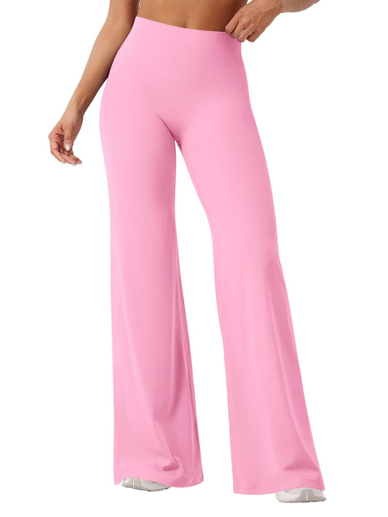 YEOREO Workout Leggings Womens No Front Seam Straight Leggings 33" High Waist Buttery Eddiy Gym Yoga Pants Bubblegum Pink XL