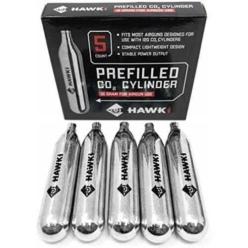 Hawki 12 Gram CO2 Cartridges for Air Guns, BB Guns, Airsoft Pistols & Paintball Accessories