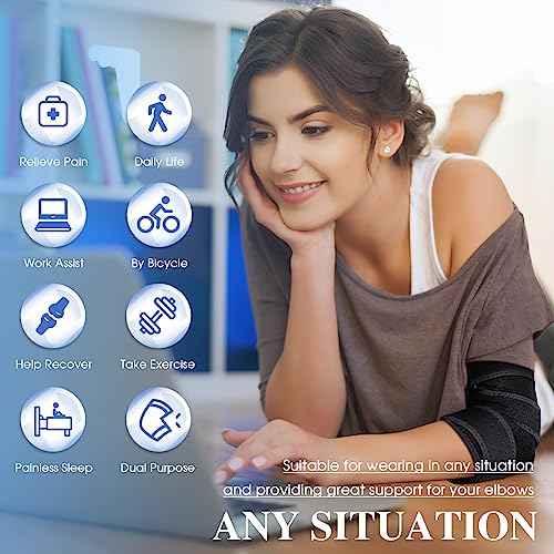Elbow Brace, Elbow Splint for Cubital Tunnel Brace for Sleeping-Immobilizer for Ulnar Nerve Brace Elbow Pain fit Men & Women