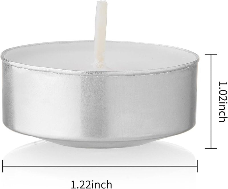 30-Pack Scented White Tealight Candles - 2 Hour Burn Time, Natural Palm Wax, Smokeless, with Cotton Wick in Aluminum Shell - Ideal for Weddings, Bathing, and Festive Decor - 1.2" x 1"