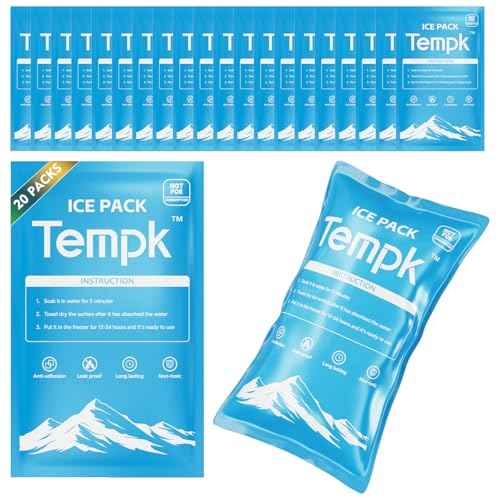 Dry Ice Packs for Shipping Non-Stick for Food Ice Bag Double-Sided Absorption Long Lasting Shipping Cold Packs for Coolers Lunch Bags Freezer 20 Packs
