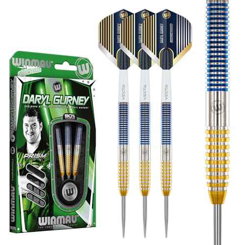 Winmau Darts - Professional Player - Daryl Gurney SC 1.0 Series 90% Tungsten Darts Set with Dart Flights and Dart Shafts (Stems) ? Available in Soft and Steel Tip - Available Weights 20g and 23g