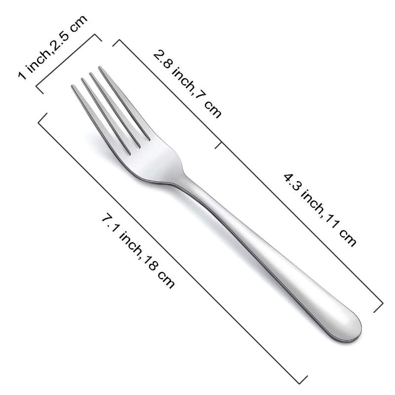 36-Piece Dinner Forks Set, Funnydin 7.1 Inches Stainless Steel Forks Silverware, Durable Table Forks Set, Use for Home, Kitchen and Restaurant - Mirror Polished, Dishwasher Safe