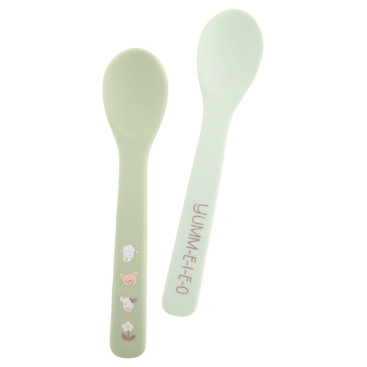 Stephen Joseph Baby Silicone Spoon Set, First Stage Feeding Spoons for Infants, Spoon Set Encourages Self-Feeding, Toddler Feeding Spoons, Farm