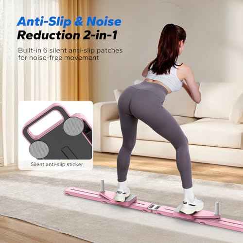 MERACH Pilates Board, Multifunctional Abdominal Plate, Detachable Ab Trainer Machine with Anti-Slip Design, Portable Pilates Reformer for Core Workouts, Home Gym Equipment for Women