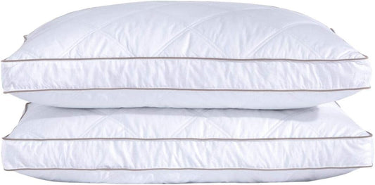 Puredown® Goose Feather & Down Sleeping Pillows - Gusseted Hotel Collection, Standard/Queen, Set of 2