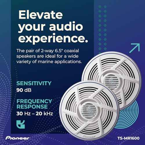 Pioneer TS-MR1600 6.5¡± Speakers (Pair) ? 100W Max, Water-Resistant + UV-Protected, Built for Boats, UTV, ATV, SXS, Outdoor, Marine, All Purpose Speakers