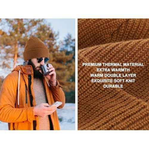 Home Prefer Beanie Hat for Men Women Winter Hats for Men Women Warm Cuff Beanie Knit Skull Cap for Running Hiking Gardening