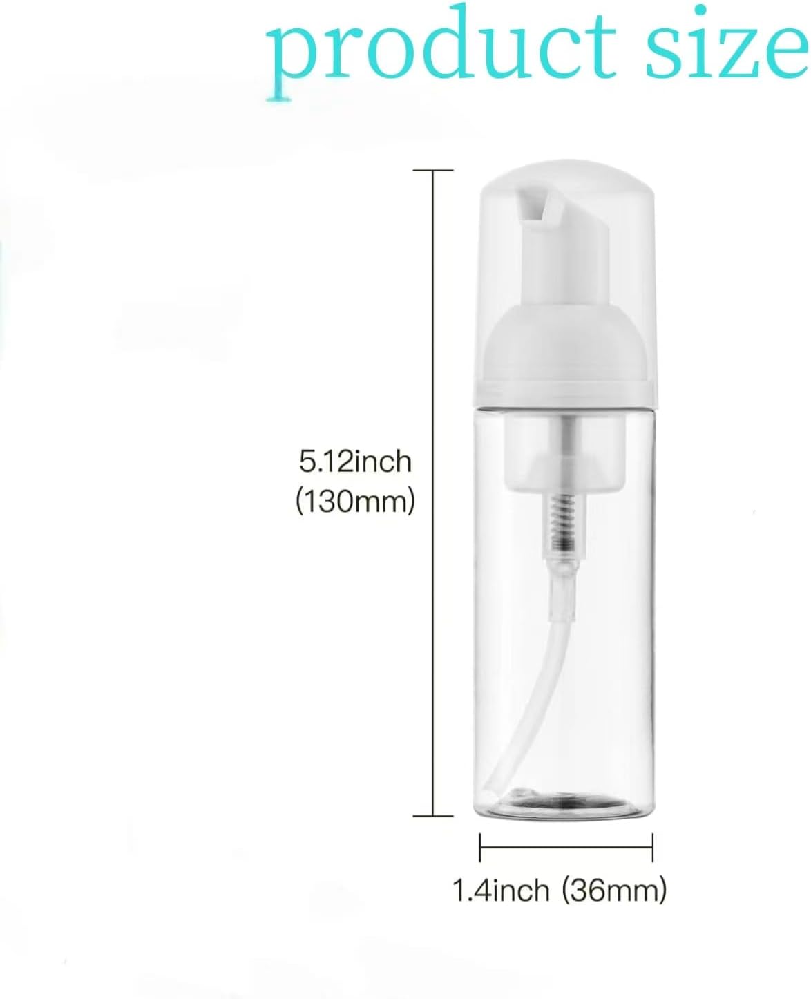 Skiennix Foam Pump Bottle - 3 Pack Travel Size 60ml Clear Plastic Dispenser | Mini Refillable Containers