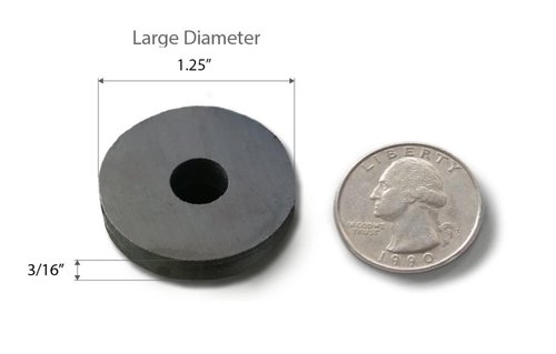Creative Hobbies 29 Piece Strong 1.25 Inch Donut Round Ceramic Ferrite Ring Magnets, with 3/8" Center Hole x 3/16" Thickness - Ideal for Use on Refrigerator, Whiteboard, Arts Science Project, Crafts