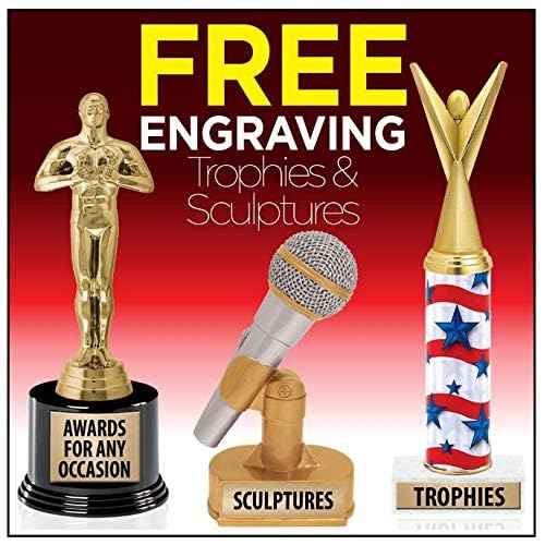 Crown Awards Gold Cup Trophy, 5 1/4" Gold Starburst Recognition Trophy with Custom Engraving Prime