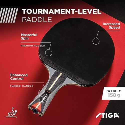 STIGA Talon Ping Pong Paddle - 6-Ply Ultra-Light Blade - 2mm Tournament-Approved Sponge - Flared Handle for Enhanced Control - Competitive Table Tennis Racket for Family Fun
