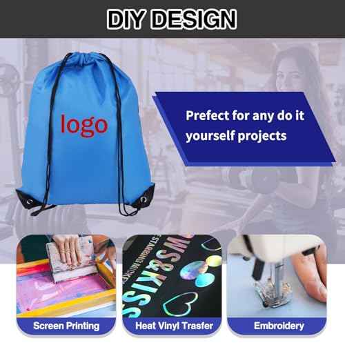 Drawstring Backpack 6 Colors Drawstring Bags, Draw String Back Bag Drawstring Bags Bulk for Sports, Gym, Travel, Swimming, Beach (6 PACK)