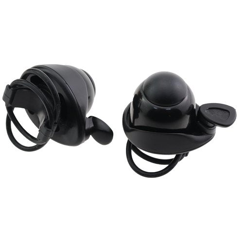 CTWHA 2PCS 5.8x5cm Mountain Bike Rotary Adjustable Ring Bell Black Bicycle Cycling Rattles Leather Ribbon Bell Loud Sound for Road Bike City Bike Sport Bike
