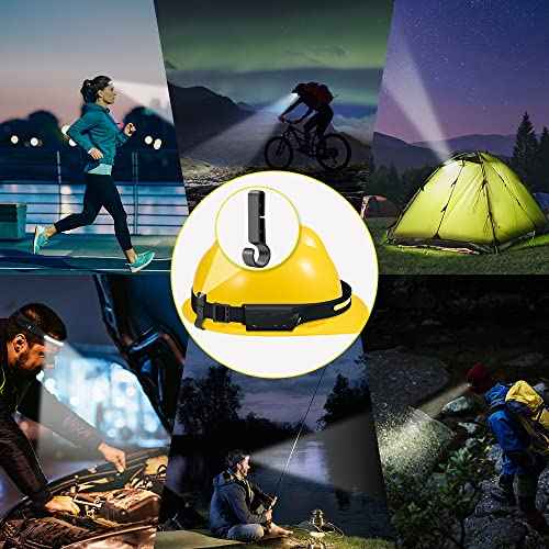 Rechargeable Headlamp 3PCS, 230¡Æ Wide Beam Head Lamp, Motion Sensor LED Headlamp Rechargeable, 5Mode Bright Headlamps for Adults, Head Lights for Forehead, Hard Hat Headlight, Camping Essentials Gear