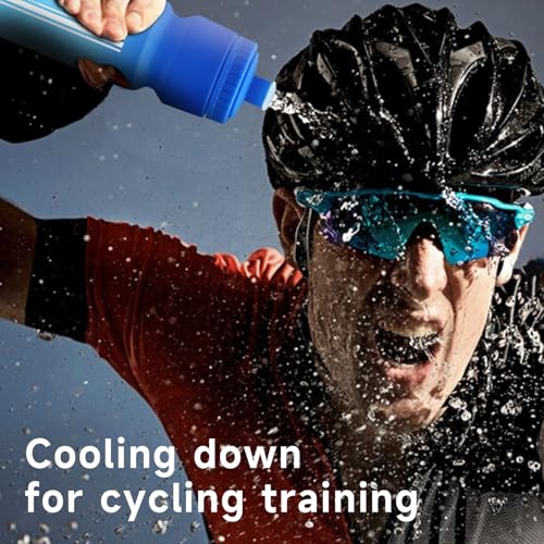 24oz Bike Water Bottle, Squeeze Water Bottle Leakproof BPA Free with Capacity Scale w/Pull Top Lid, Reusable, for Bicycle, Gym,Camping, Hiking 2 Pack
