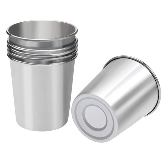 Ruisita Resinta 6 Pack 5 oz Stainless Steel Cups Metal Shatterproof Stackable Pint Drinking Cups for Kids