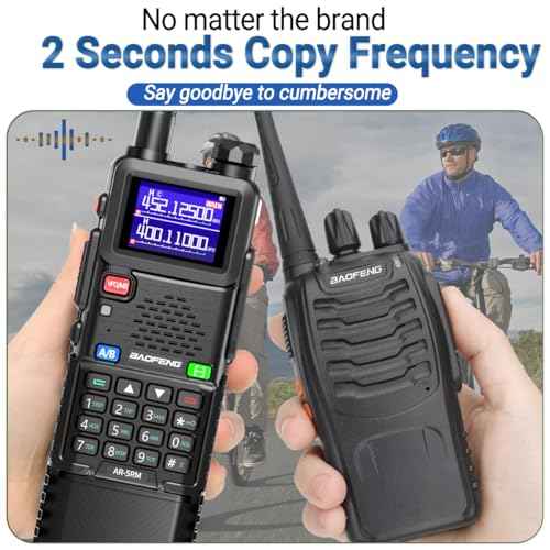 Ham Radio Baofeng Radio10W 5RM FM Radio Handheld Two Way Radio Long Range AR-5RM NOAA Weather Radio DTMF Walkie Talkies Copy Frequency 999CH USB-C Charger 3800mAh Battery Survival Radio (2 Pack)