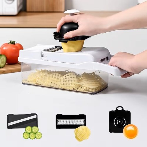 DOSTDR Premium Vegetable Chopper - Versatile Mandoline Slicer & Food Cutter | White & Black