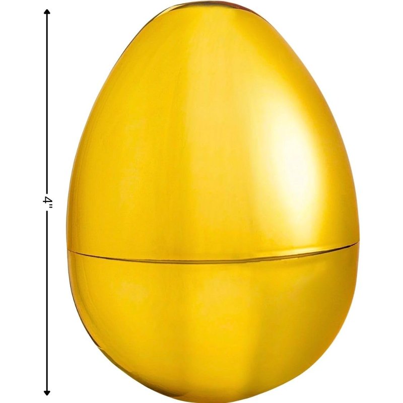 Golden Easter Egg - 4" (1 Count) - Premium Plastic Quality for Unforgettable Celebrations & Surprises