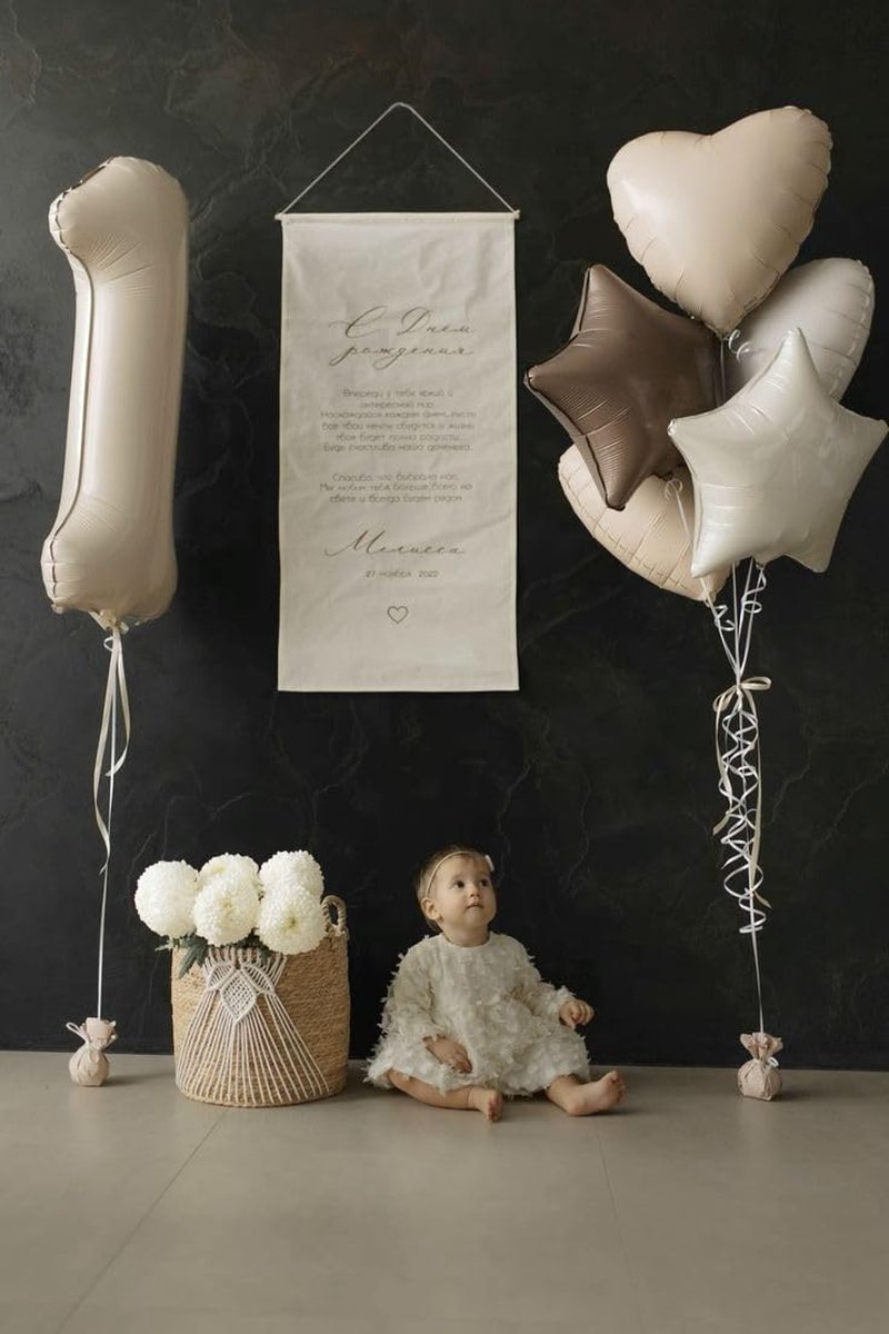 Number Balloons 1, 40 Inch One Balloons for 1st Birthday Girl Boy 1 11 21 Party Decorations Baby Shower Photo Shoot, Cream White 1 Balloon
