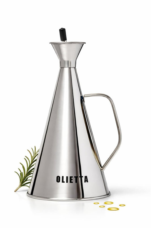 Olietta Oil Dispenser 304 Stainless Steel Non-Drip Olive Oil & Vinegar Pourer & Kitchen Drizzler Bottle 17 fl oz - Light-Blocking Keeps Oil Fresh, Leakproof & Easy to Clean