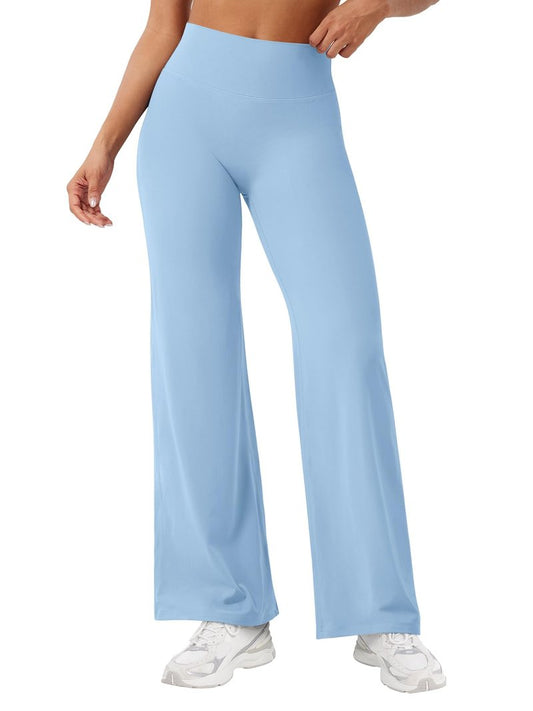 YEOREO Workout Leggings Womens No Front Seam Straight Leggings 29" High Waist Buttery Eddiy Gym Yoga Pants Airy Blue XL