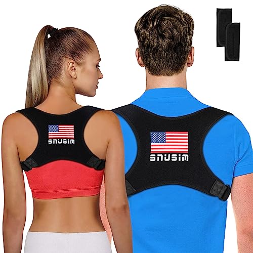 Posture Corrector Upper Back Brace Neck Shoulder Back Support Brace Pain Relief Belt for Women Men Braces Spine Straightener Breathable (Chest sizes from 28" to 50")
