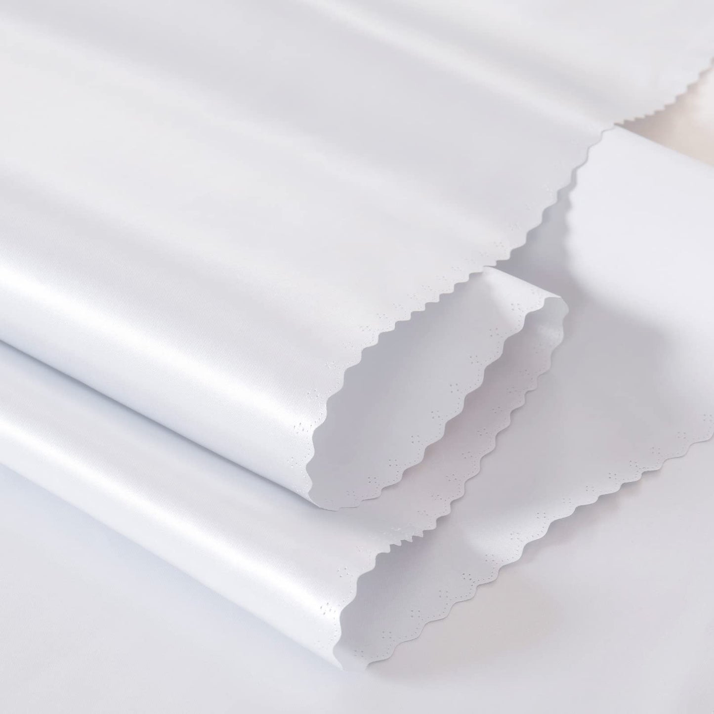 Horbaunal 2 Pack White Satin Tablecloth 60 x 102 Inches Rectangle Satin Table Cover Bright Silk Table Cloth Smooth Table Decoration for Wedding Party Banquet