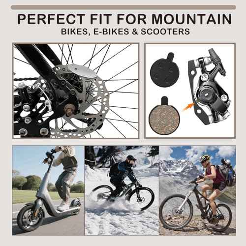 5 Pairs Bike Brake Pads, Low Noise Disc Brake Pads for Mountain Bicycles, Ebikes, Scooters - Semi-Metallic Resin Braking Pads Kit with Smooth Performance and Easy Installation
