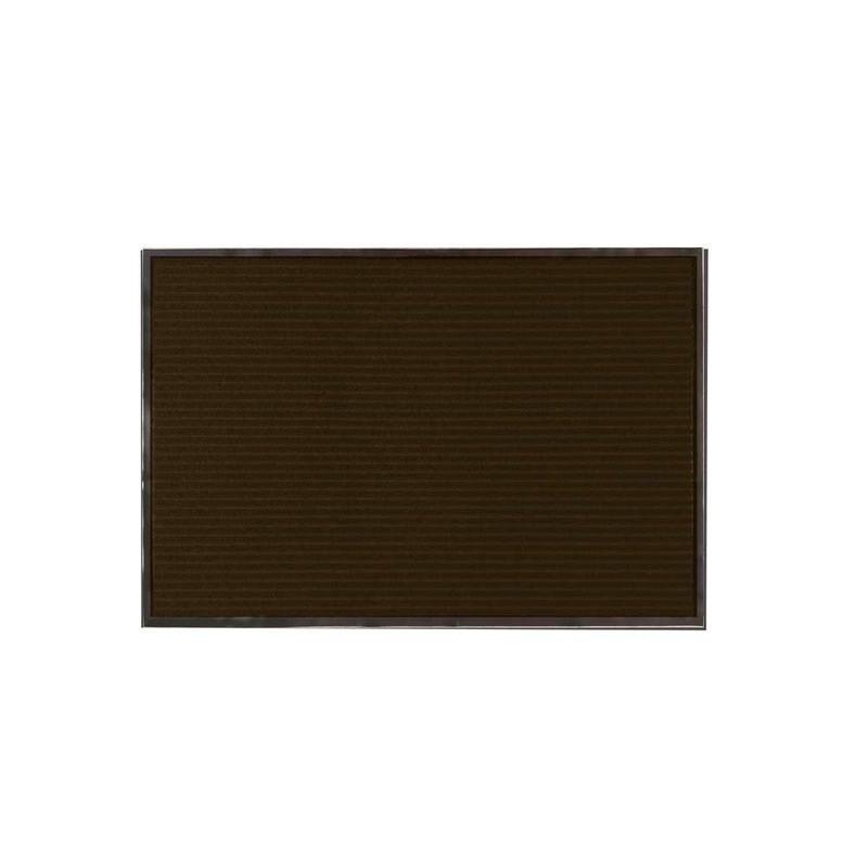 Restaurantware Comfy Feet 36 x 24 Inch No-Slip Floor Mat 1 Ribbed Carpet Utility Mat - Indoor and Outdoor for Homes Or Offices Brown Polyester Fibers Entry Mat Vinyl Backing Easy to Clean