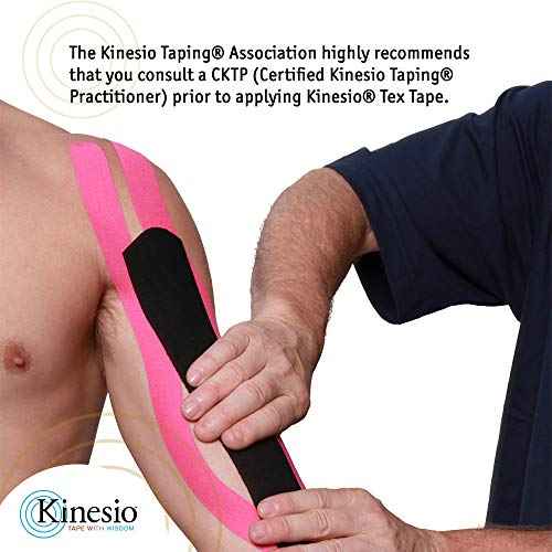 Kinesio Taping - Elastic Therapeutic Athletic Tape Tex Gold FP - Black ? 2 in. x 16.4 ft - 6 Pack