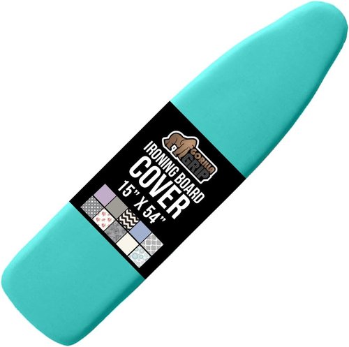 GORILLA GRIP The Original Ironing Board Cover and Pad, Silicone Coating, 400°F Scorch Resistant Thick Padding, Heavy Duty Iron Covers Standard Boards, Hook and Loop Fastener Strap, Quatrefoil 15x54
