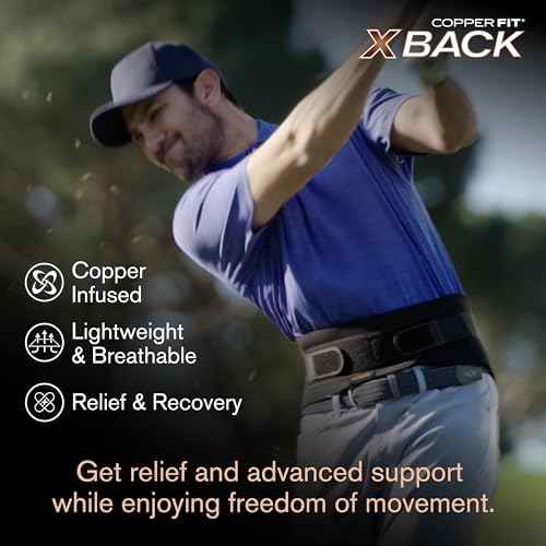 Copper Fit X-Back Brace for Lower Back Pain, Lumbar Support, Herniated Disc, Sciatica, Arthritis ? Adjustable, Breathable Design - for Men and Women (Large/XLarge)