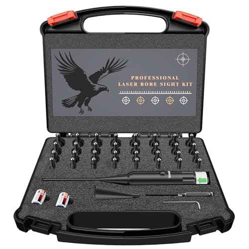 Bore Sight Laser Professional Green Laser Bore Sight Kit with 32 Adapters fit 0.17 to 12GA Calibers, Multiple Caliber Green Bright Bore Sighter Laser Powerful Support for All Gun, Rifle, Pistol