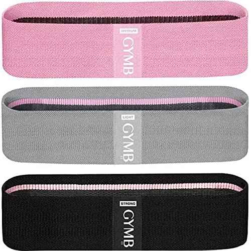 Gymbee Premium Resistance Bands for Working Out - Exercise Bands to Workout Glutes, Thighs & Legs - No Slip Cloth Booty Bands for Gym & Home Fitness, Yoga, Strength & Pilates for Men/Women - 3 Levels