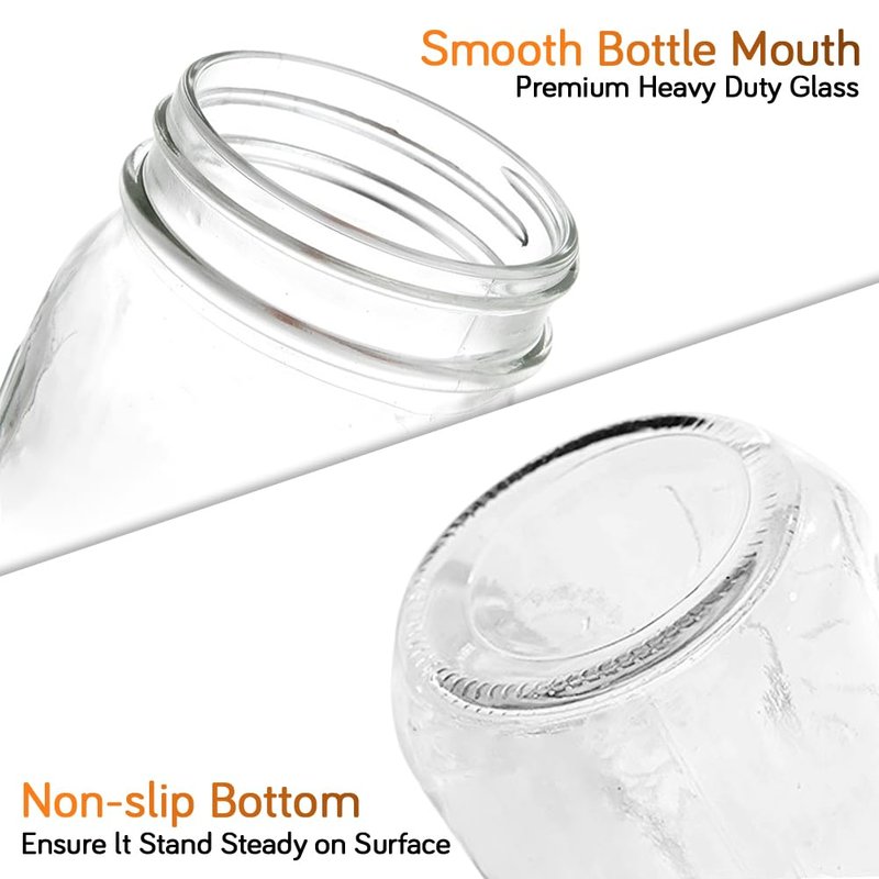Showvigor 2 Pack Regular Mouth Mason Jars 16oz Glass Canning Jars with Airtight Lids for Preserving, Jam, Honey, Jelly, Wedding Favors, Sauces, Meal Prep, Overnight Oats, Salad