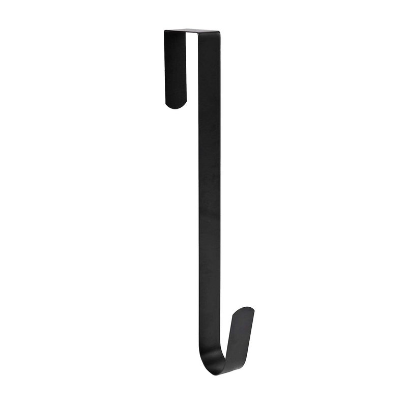 Sattiyrch 12" Wreath Hanger for Front Door,Steel Over The Door Hanger Hook,Wreath Door Hanger (Black,2)