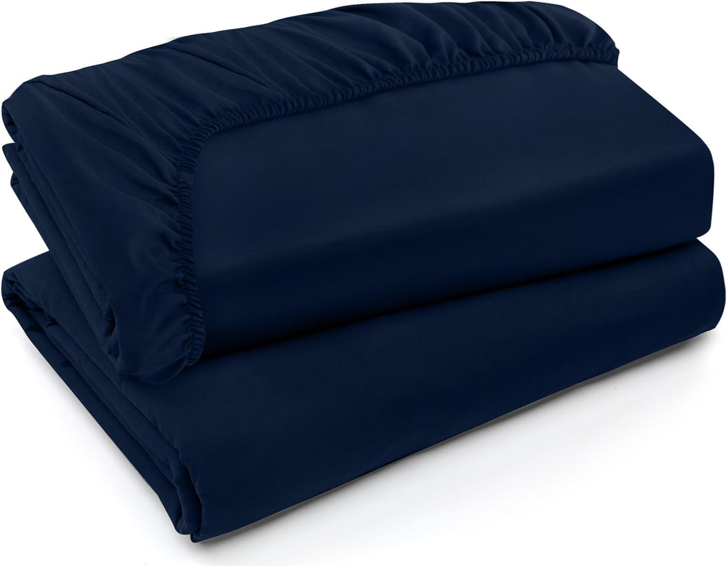 Utopia Bedding Twin Fitted Sheets - Soft Brushed Microfiber with Deep Pockets - Bulk Pack of 2 | Navy