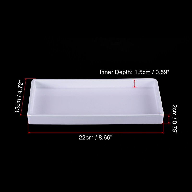 PATIKIL 15x11 Fast Food Tray, Plastic Reusable Multi-Purpose Rectangle Serving Tray Smooth Surface for Restaurant Home Kitchen, White