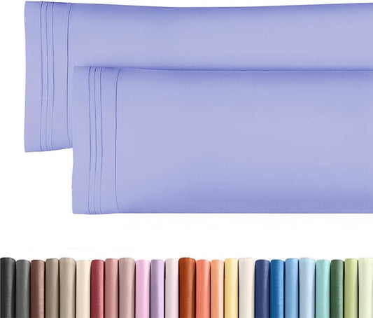 Skiennix Body Pillowcases Set of 2 | Soft Lavender 20x54 Long Pillow Covers for Side Sleepers - Wrinkle & Fade Resistant, Machine Washable